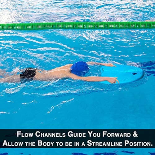 Ergo Kickboard for Kids - Reduces Shoulder Strain, Moves Easily Through Water - Blue