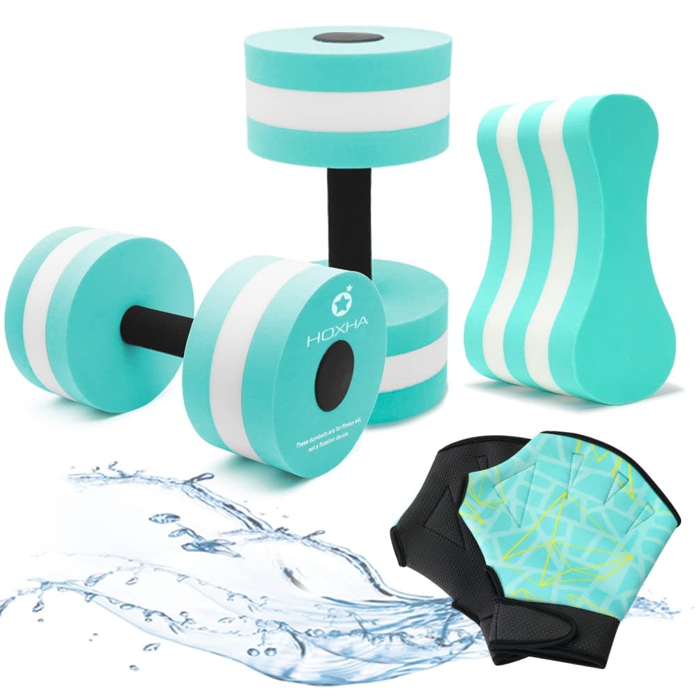 2 Pack Water Aerobics Dumbbells - Pool Fitness Resistance Equipment for Weight Loss