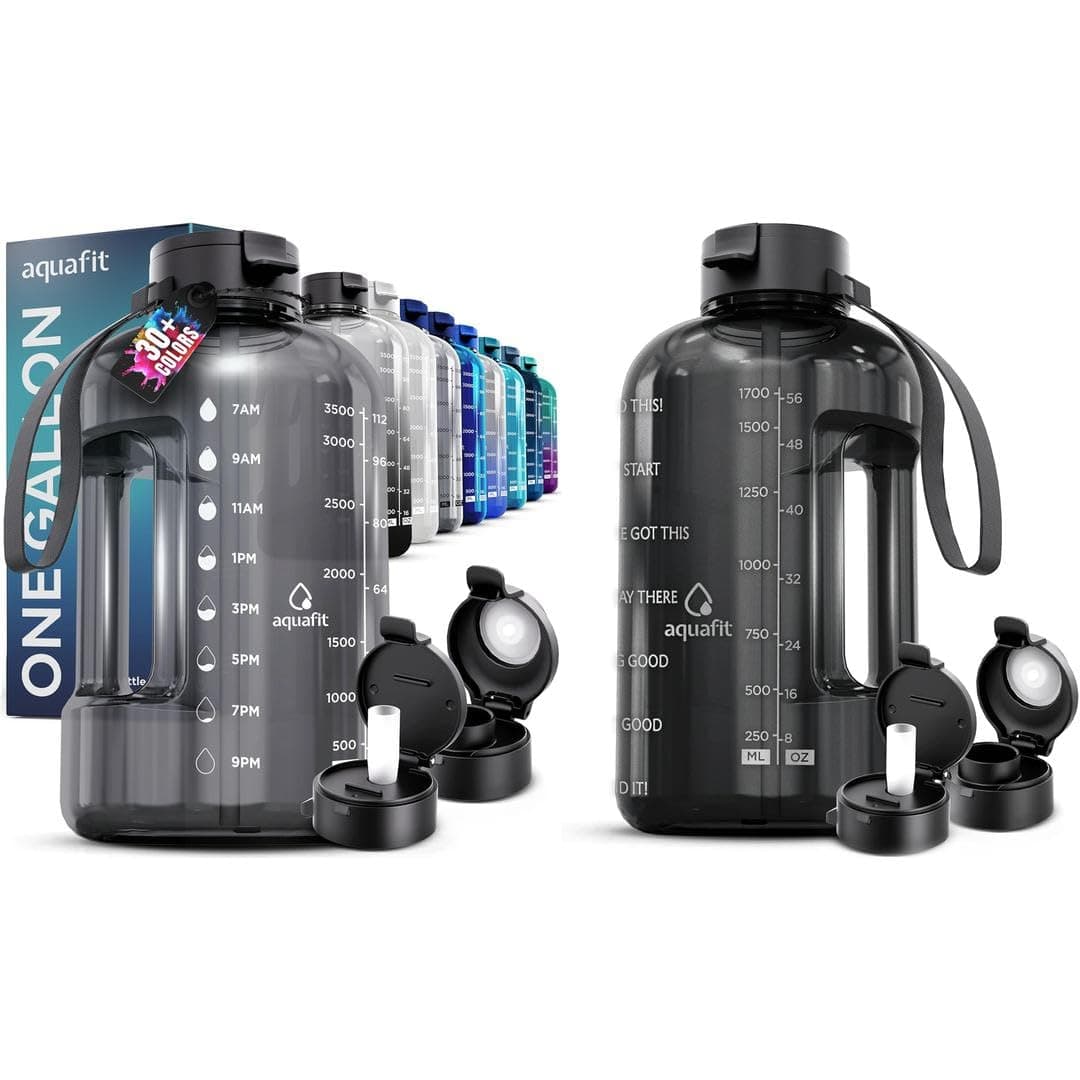 AQUAFIT 2 Pack - 1 Gallon & 64 oz BPA Free Water Bottles