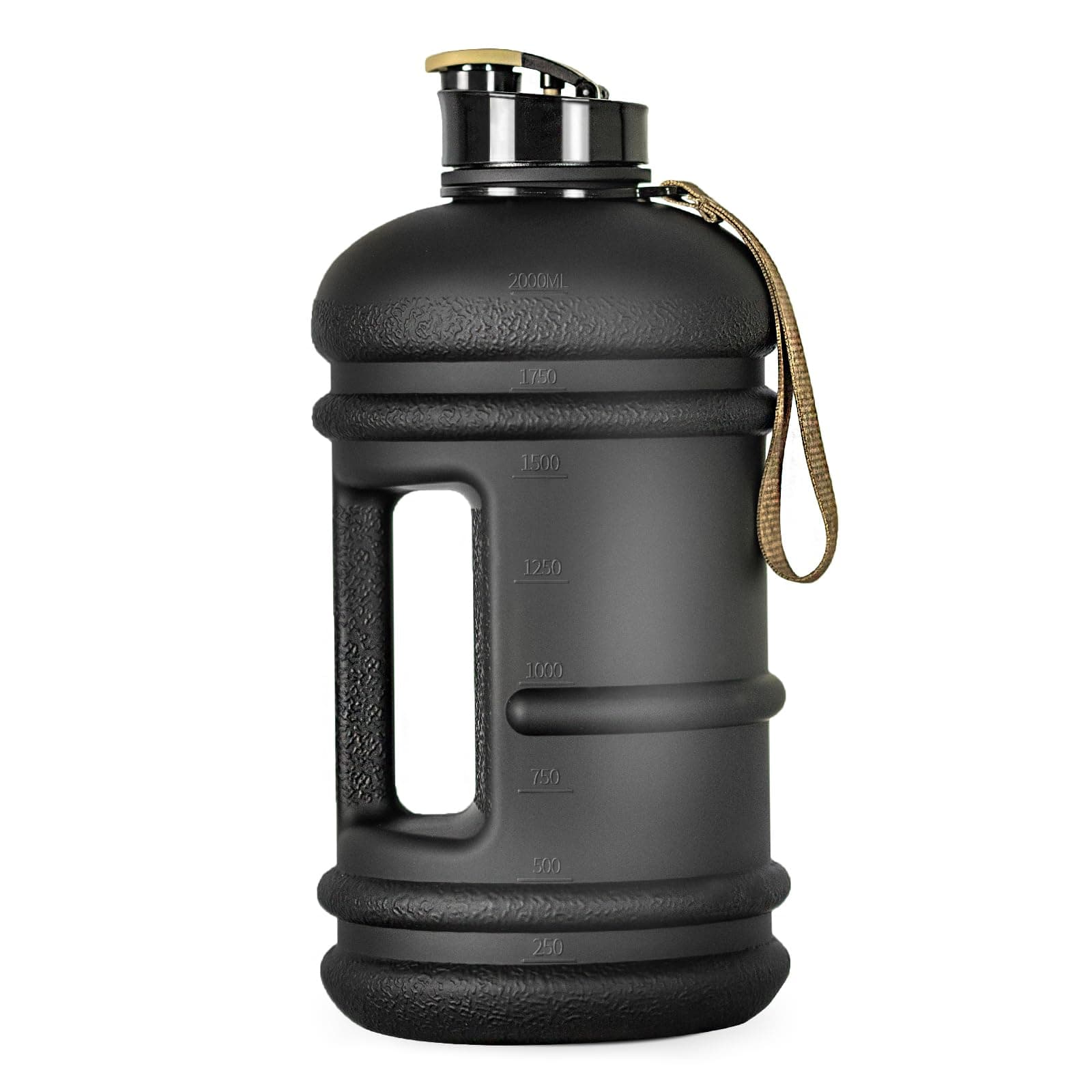 TOOFEEL 2 Liter BPA Free Water Bottles - Matte Black, Ideal for Gym and Reusable Sports Drink Container