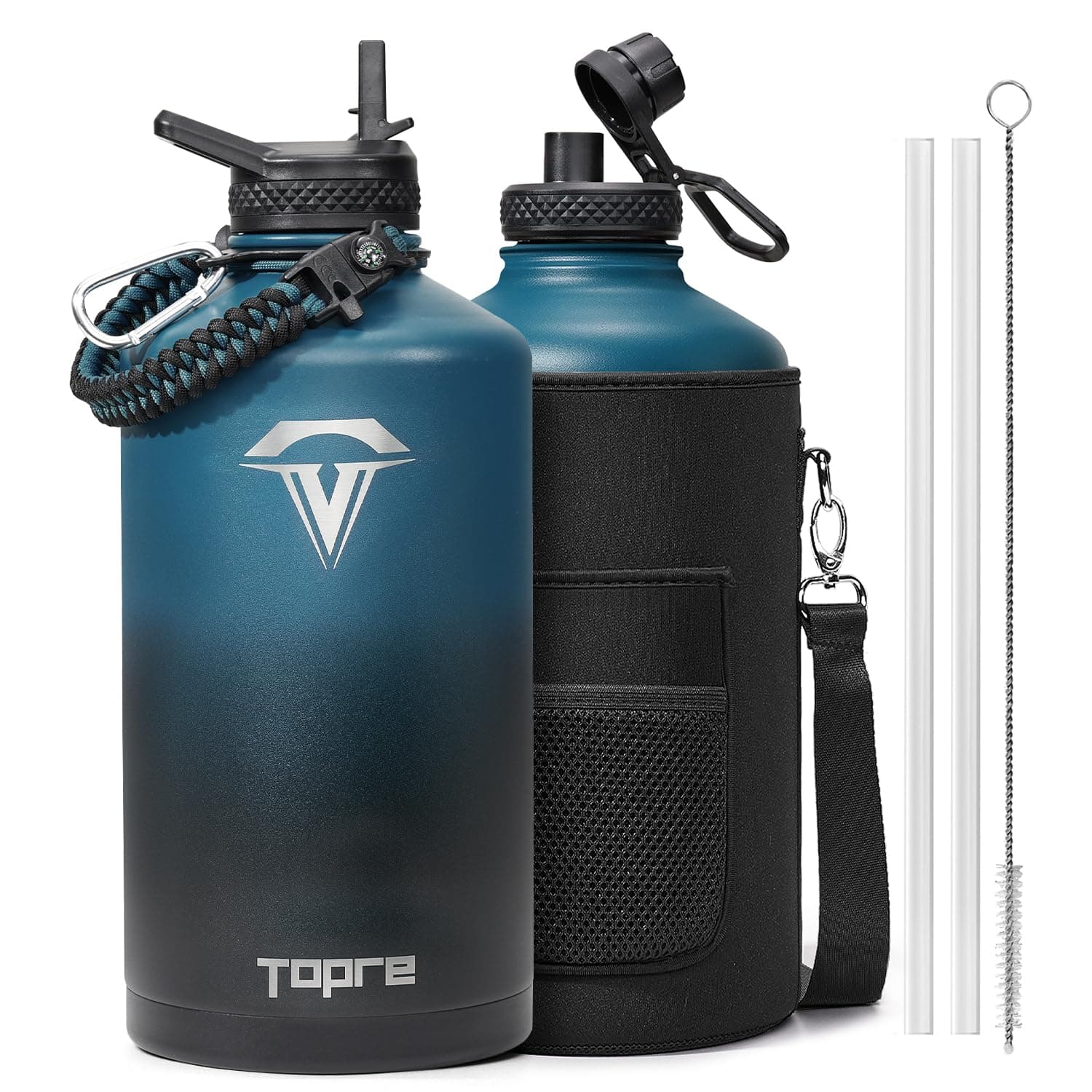 Indigo Black Insulated 1 Gallon Water Bottle, BPA-Free & Leakproof