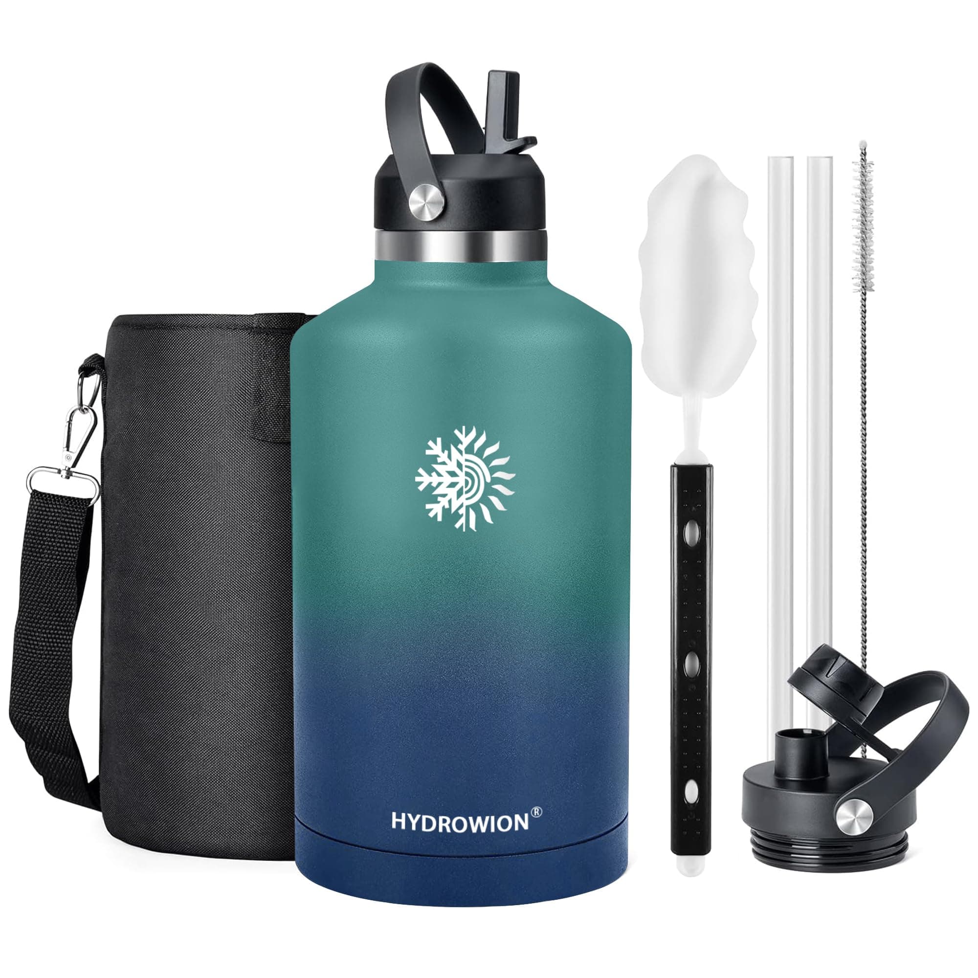 Cobalt 128 oz Insulated Stainless Steel Water Bottle with Carrying Pouch