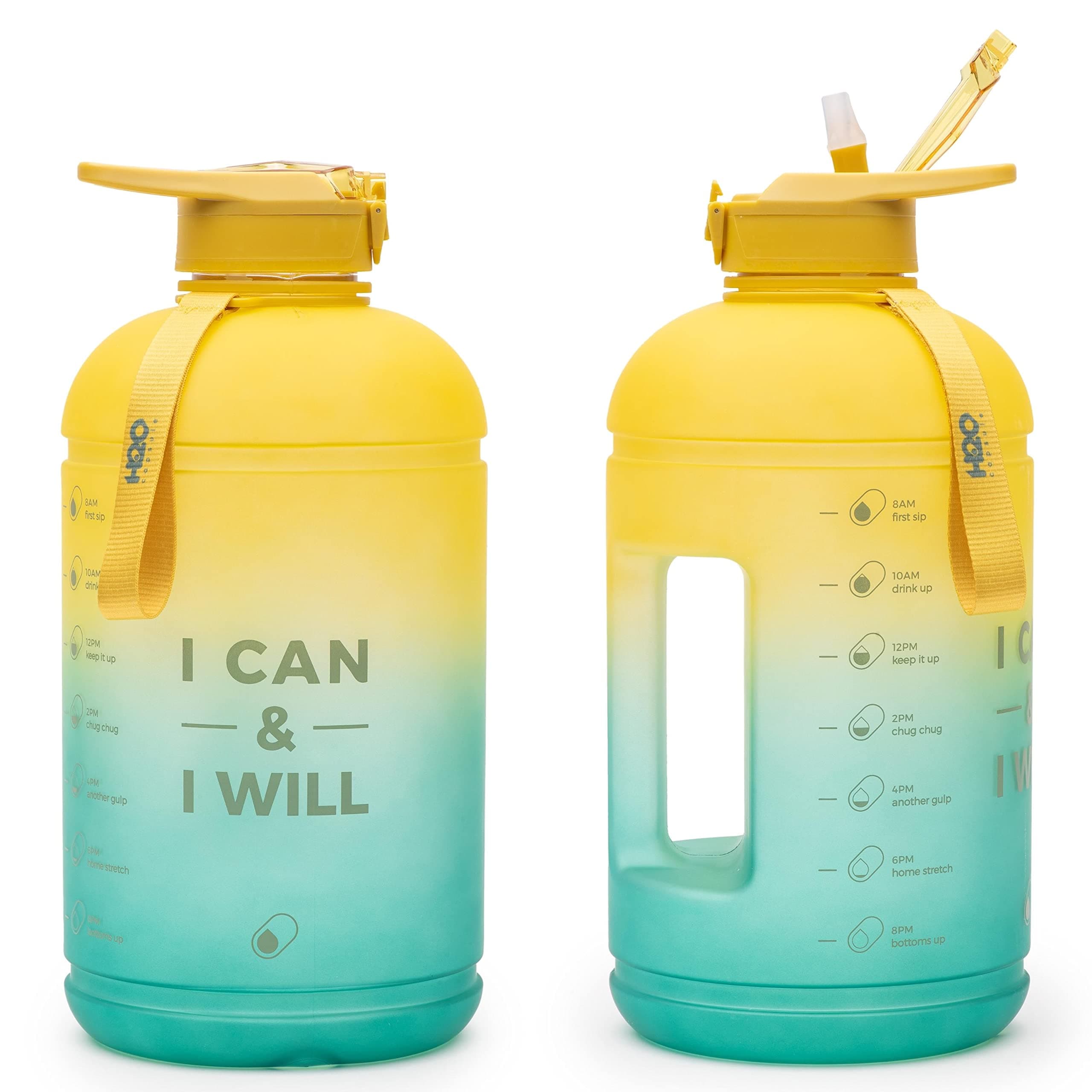 INSPO Gallon Water Bottle with Time Marker & Straw, BPA-Free & Leakproof