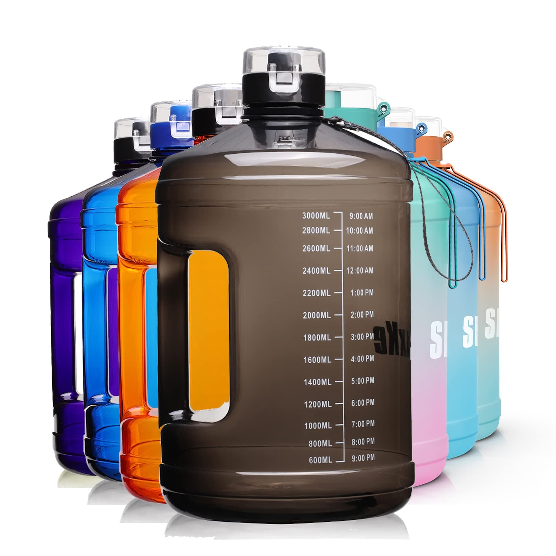 128oz Leakproof BPA Free Motivational Water Bottle with Handle