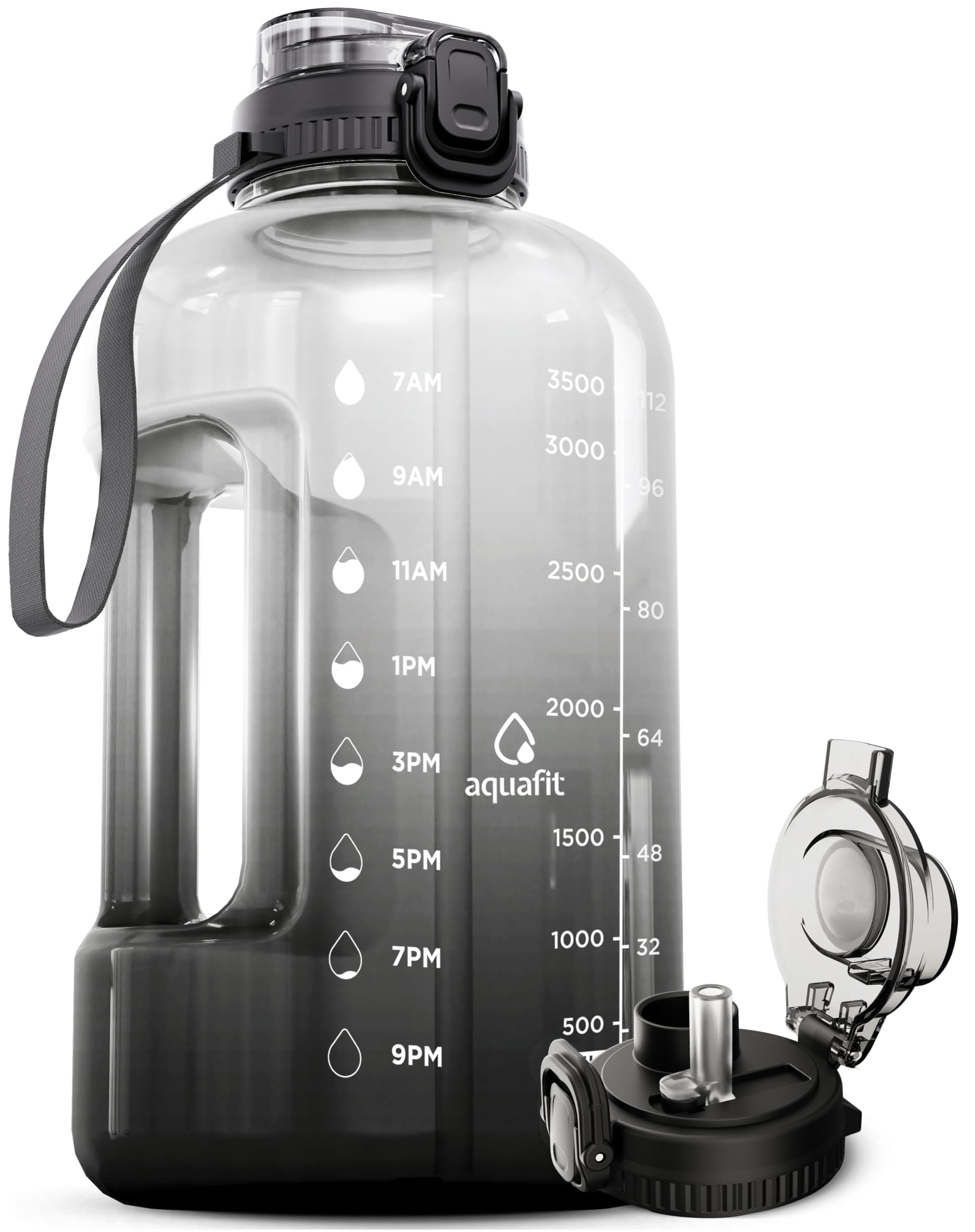 AQUAFIT 128 oz Time Marker Water Bottle for Gym, BPA Free, Ombre, 128oz 2in1 Lid
AQUAFIT 128 oz Water Bottle with Handle for Gym Routines, BPA Free, Ombre, 128oz 2in1 Lid
AQUAFIT 128 oz Gym Water Bottle, Time Marker, BPA Free, Ombre Design, 128oz